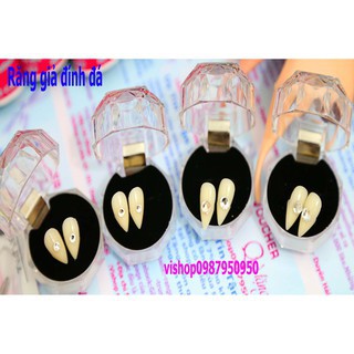 Răng khểnh giả đính đá kim cương. Răng nanh giả đính đá cao cấpd