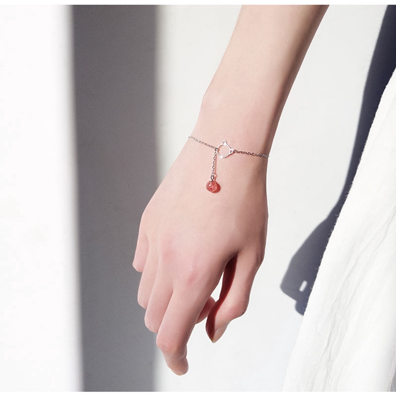 Vòng đeo tay mặt hình mèo dễ thương cho nữ