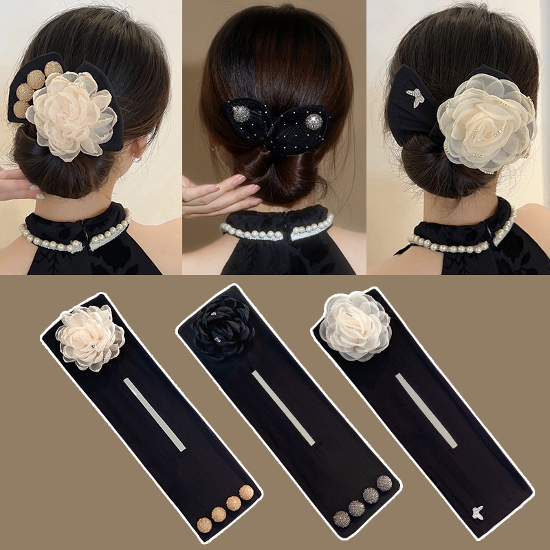 Kẹp Tóc Hình Hoa Thắt Nơ Sau Lưng Phong Cách Mới 2022