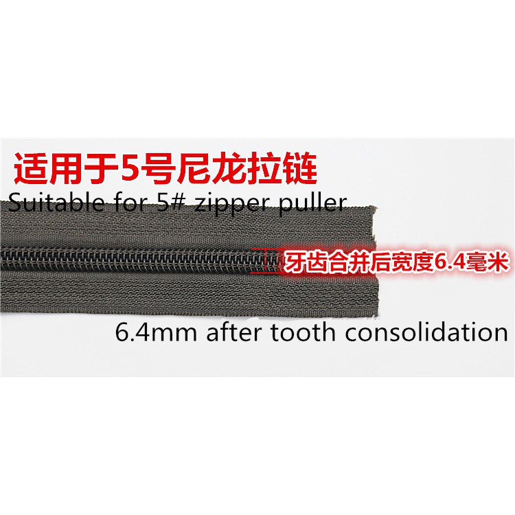 5# Nhiều màu nylon zipper puller đầu dây kéo 10 cái / lốc