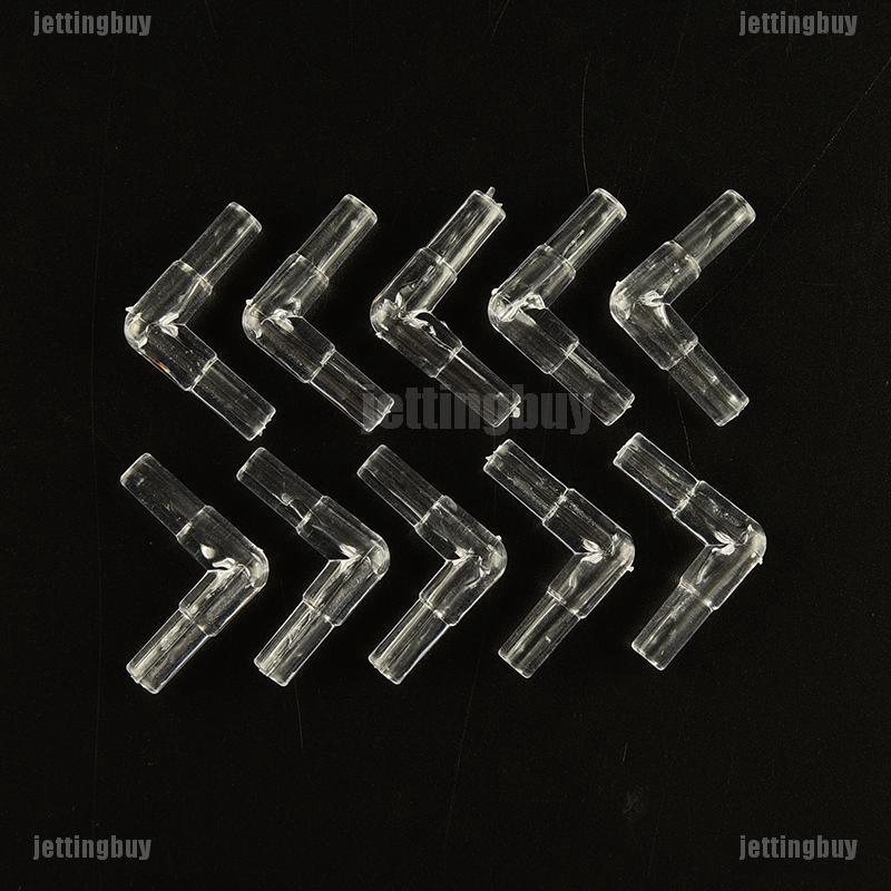 JETTING Bộ 10 ống nhựa cong trong suốt nối hệ thống bơm khí bể cá cảnh kích thước 2x2cm