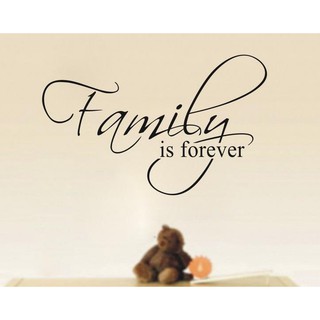 Đề can dán tường chữ Family is forever hoa lụa gương tròn hồ cá mini trang trí chụp ảnh tranh đính đá trang trí tiệc