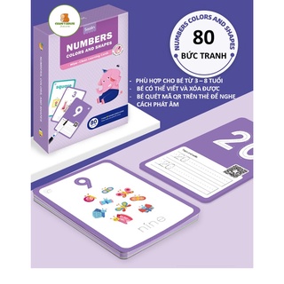 FLASHCARD DOT TO DOT (80 BỨC TRANH) - ĐỒ CHƠI RÈN LUYỆN KỸ NĂNG CẦM BÚT, HỌC SỐ, MÀU SẮC, HÌNH KHỐI VÀ TIẾNG ANH CHO BÉ