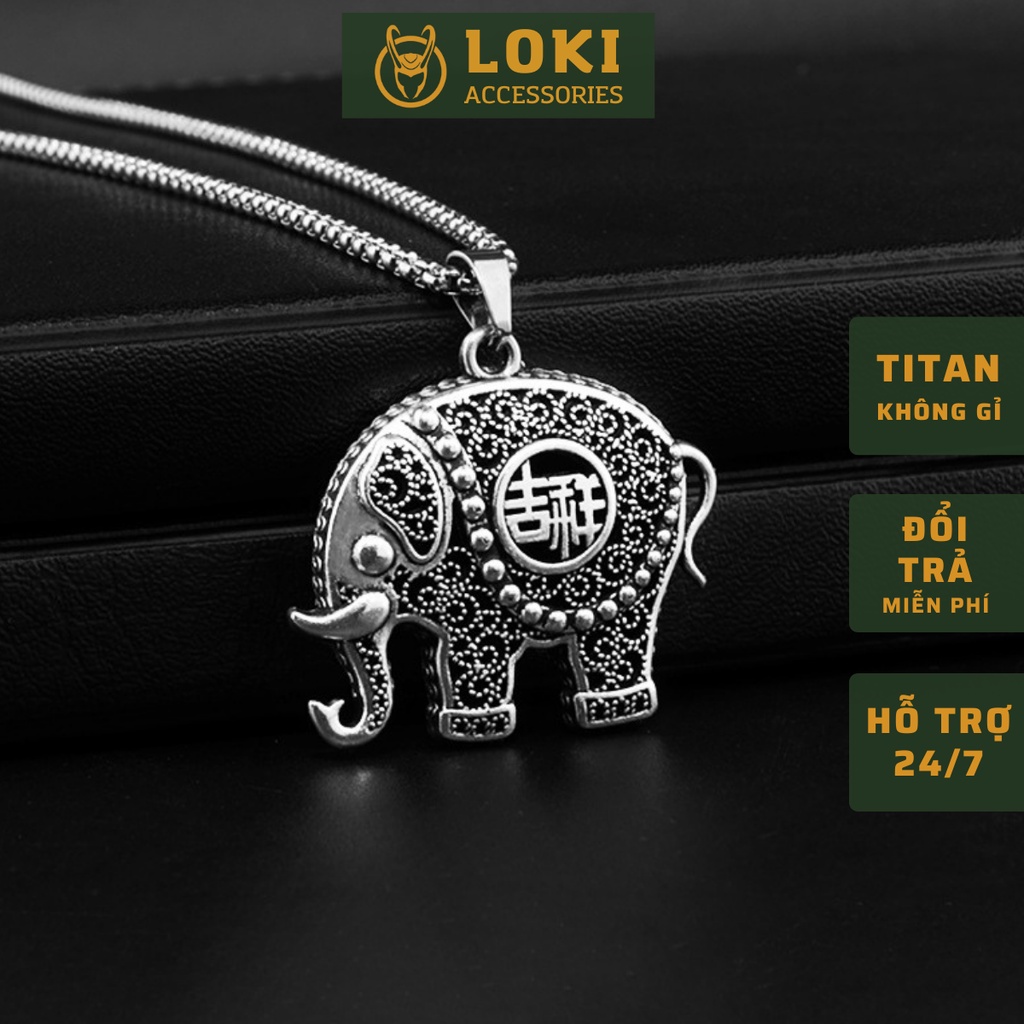 Vòng cổ màu bạc nam nữ unisex Loki Accessories Titan đẹp phụ kiện thời trang - VC Elephant Chain