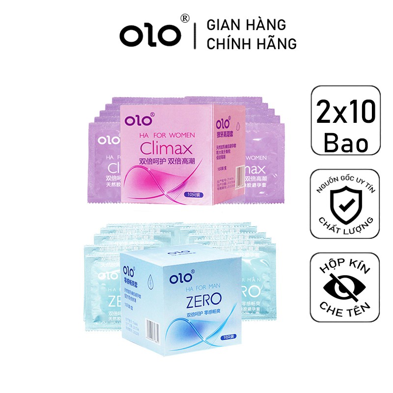 BCS Combo Bao Cao Su Siêu Mỏng ZERO và Bao Cao Su Gai Bi OLO 0 01 20 bcs