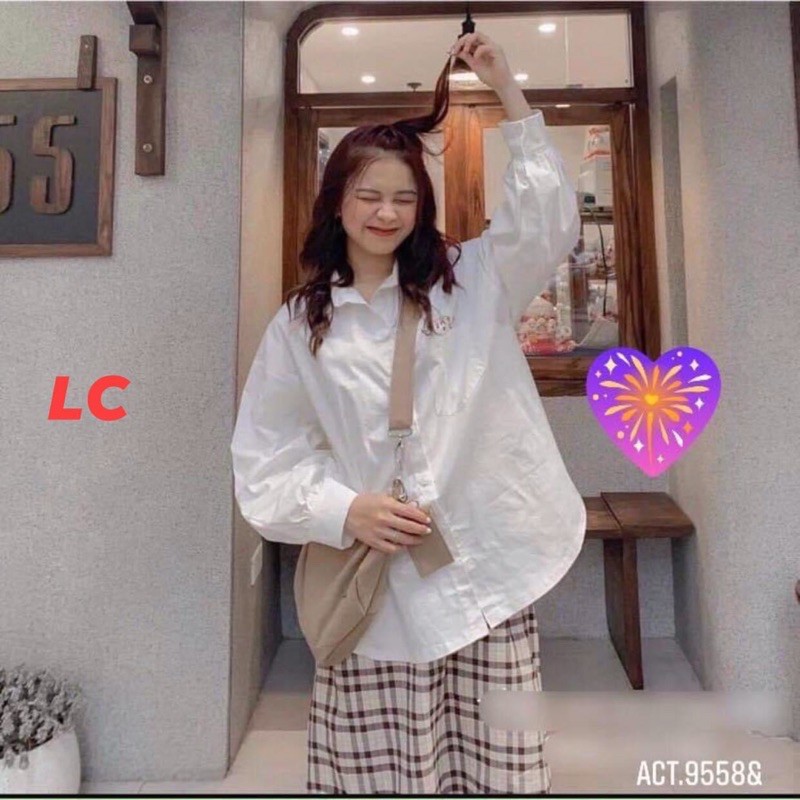 [ Rẻ Vô Địch ] sơ mi chữ hàng tay bồng phong cách ulzzang