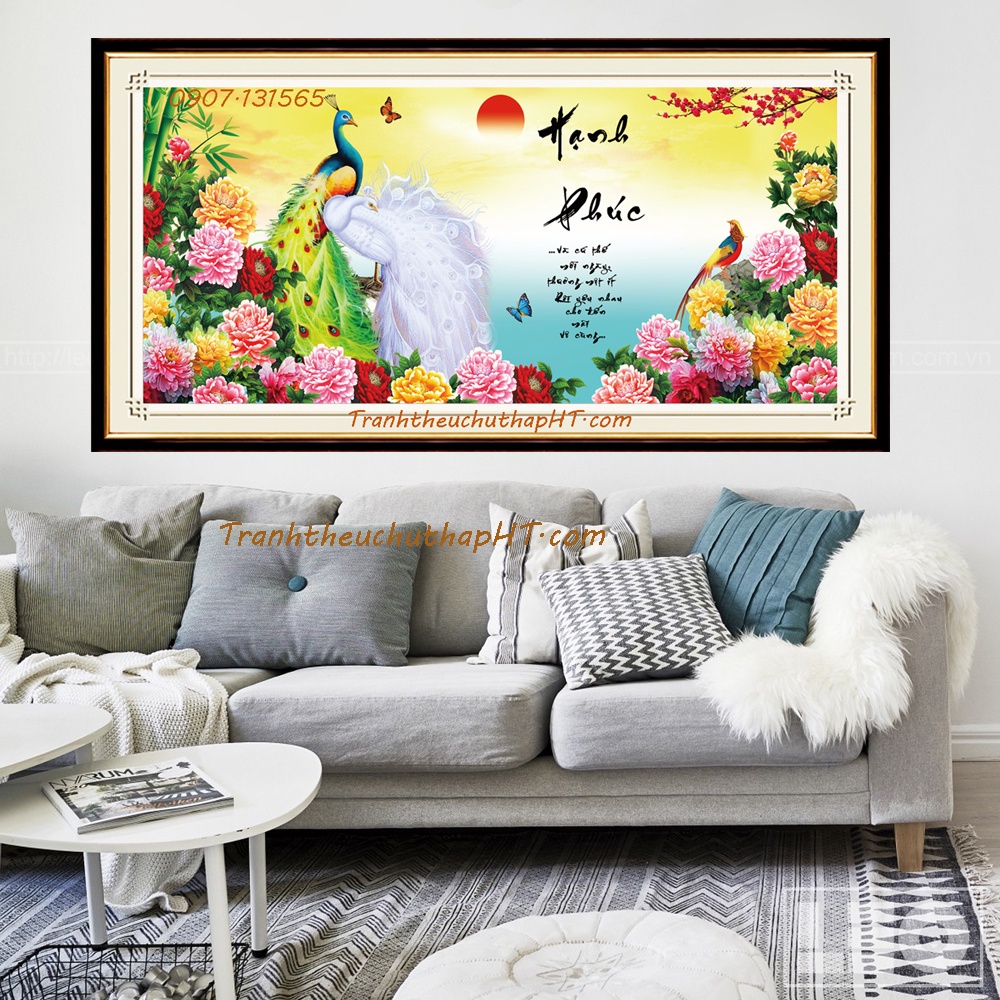 Tranh đính đá Đôi công Hạnh phúc VS445: 100*50cm (tự làm)