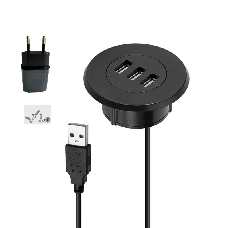 Ổ Cắm Điện 3 Cổng USB 2 Inch (50mm)