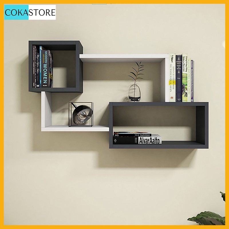 Kệ Gỗ Trang Trí Treo Tường Đơn Giản Để Sách, Khung Ảnh, Đồ Dùng Trang Trí Cho Phòng Khách, Phòng Ngủ, Phòng Làm Việc