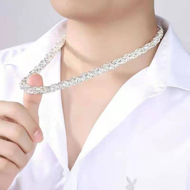 Che vòng cổ. Dây Chuyền Bạc S999 Mặt Hình Đầu Rồng Thời Trang Cho Nam