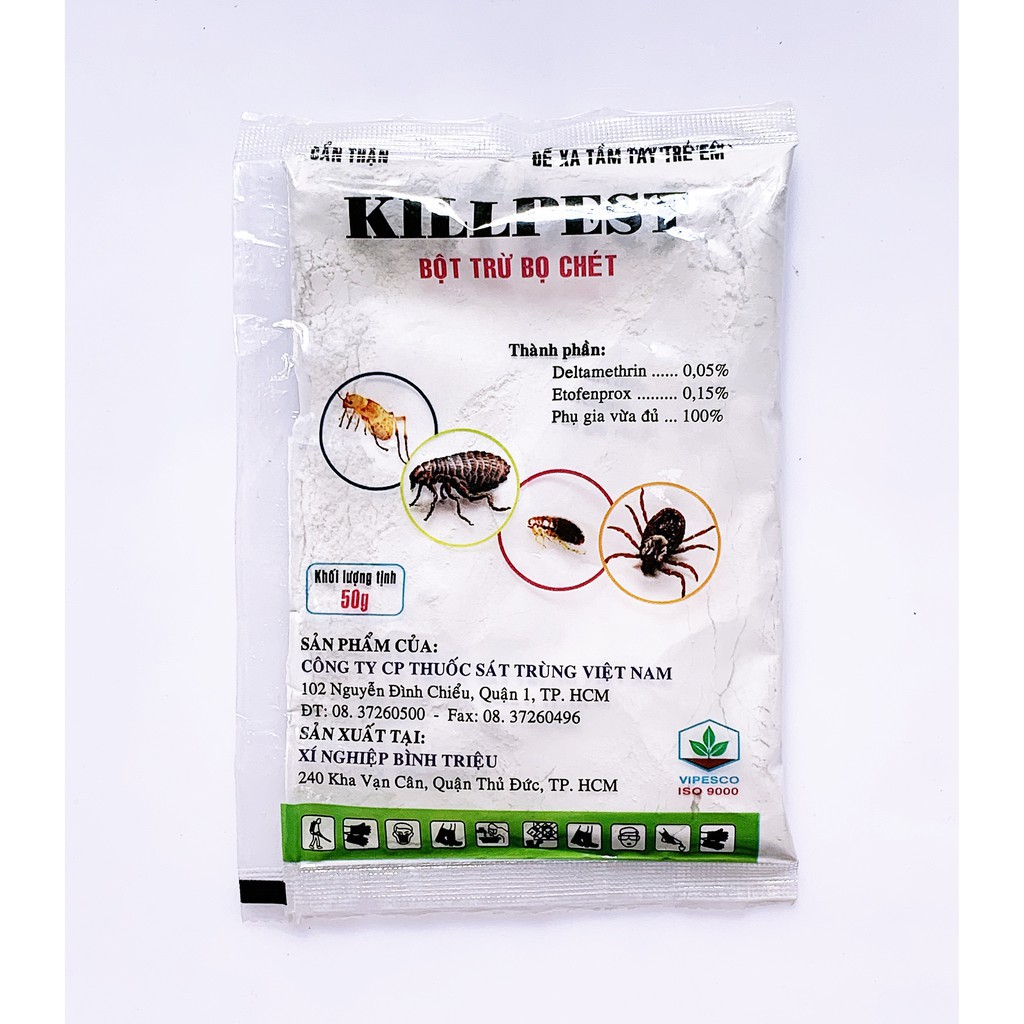 Bột trừ kiến, bọ chét Killpest (gói 50gr)