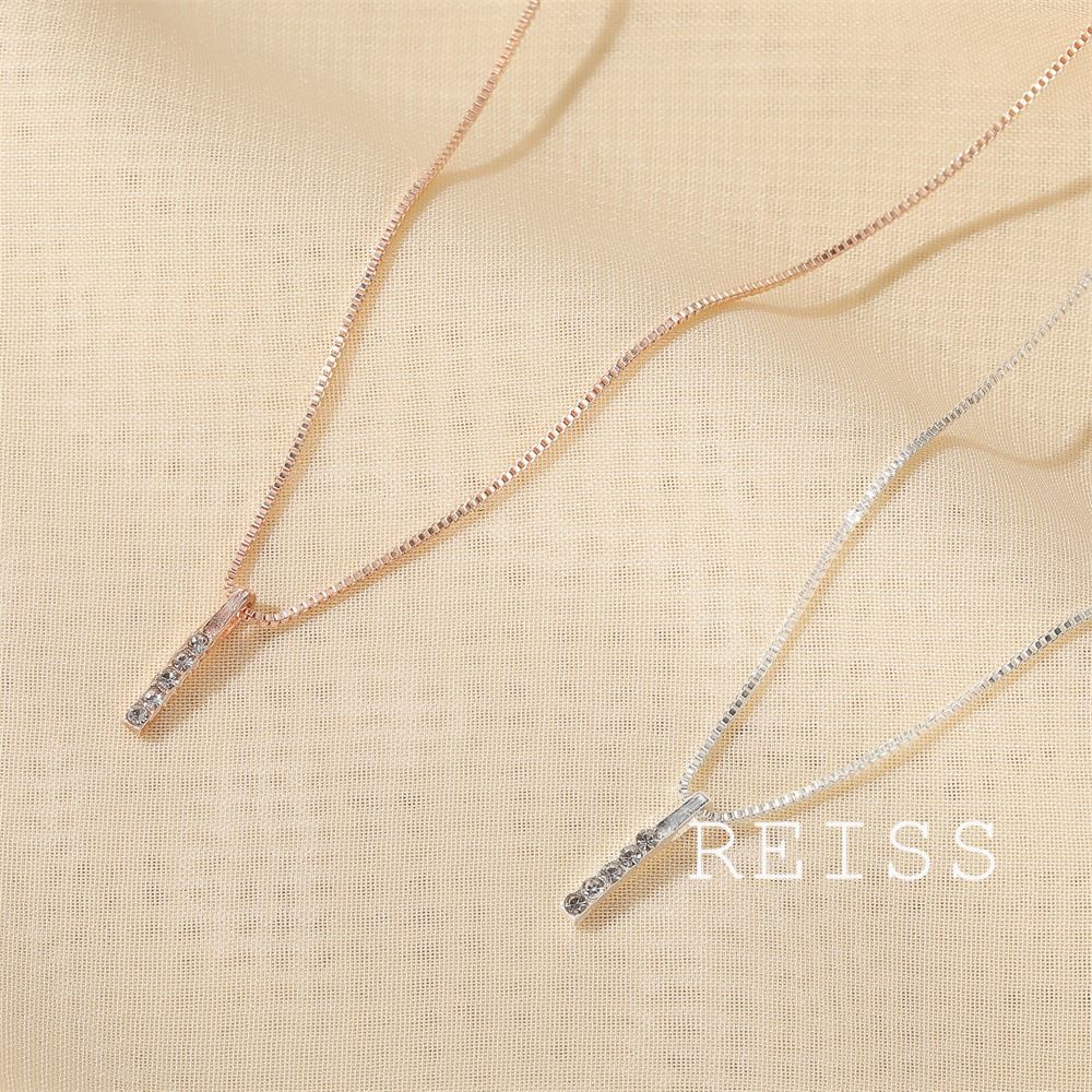 Vòng Cổ Xương Đòn Vàng Hồng Kim Cương Cho Nữ Kalung Vertikal, Quyến Rũ Mặt Dây Chuyền Đồ Trang Sức Quà Tặng