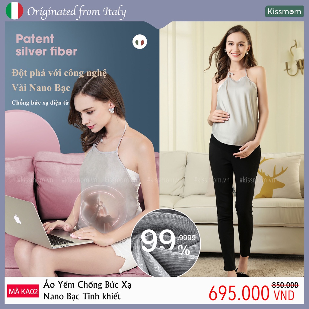 Áo Yếm Chống Bức Xạ Cao Cấp Cho Bà Bầu, Vải 1 Lớp Mỏng, Pha Kim Loại Nano Bạc, Chống Bức Xạ, Hàng Chính Hãng JOYNCLEON