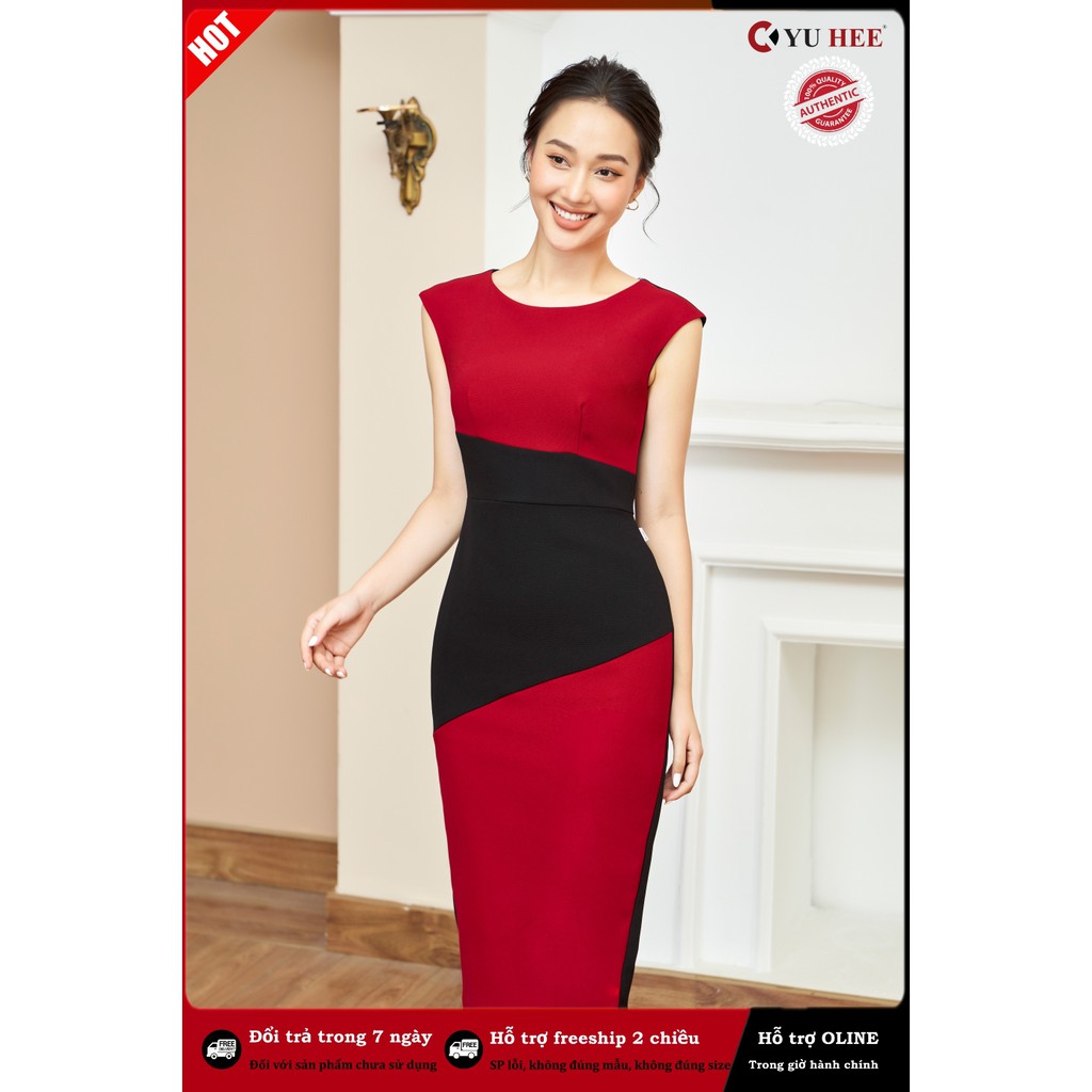 Đầm thiết kế body 2 màu;chất liệu chéo nhật cao cấp 2 lớp YuHee