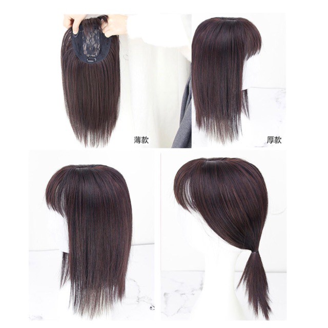 tóc giả nữ đẹp 🎁 FREESHIP 🎁 Tóc che hói đỉnh đầu có da đầu mái thưa- tóc cao cấp