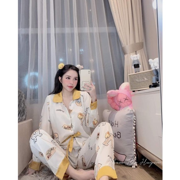 Bộ đồ ngủ mặc nhà - Bộ pijama dài tay lụa mango cao cấp [ SIÊU HOTT ] mềm mịn, thoáng mát, sang chảnh..