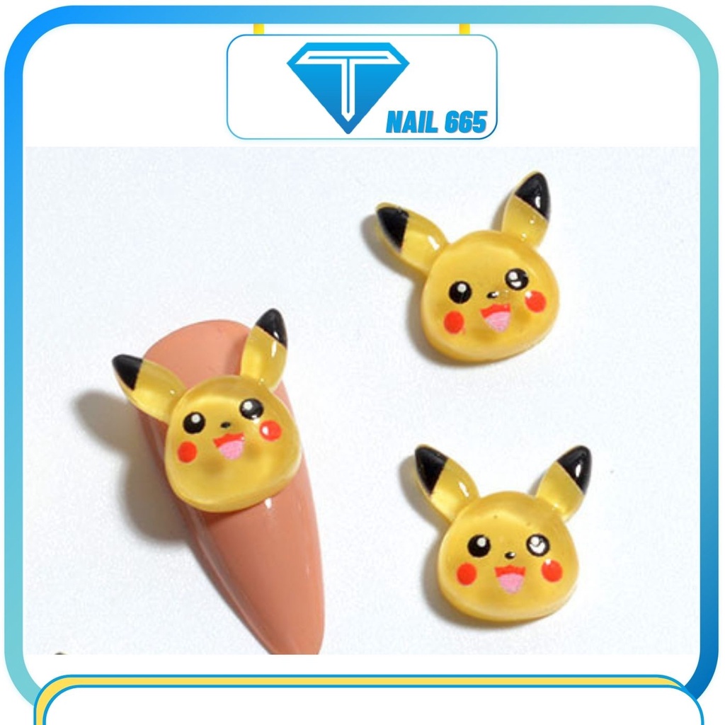 Hoa Sứ Gắn Móng Nail . Phụ Kiện hoa trang trí móng tay gấu thỏ