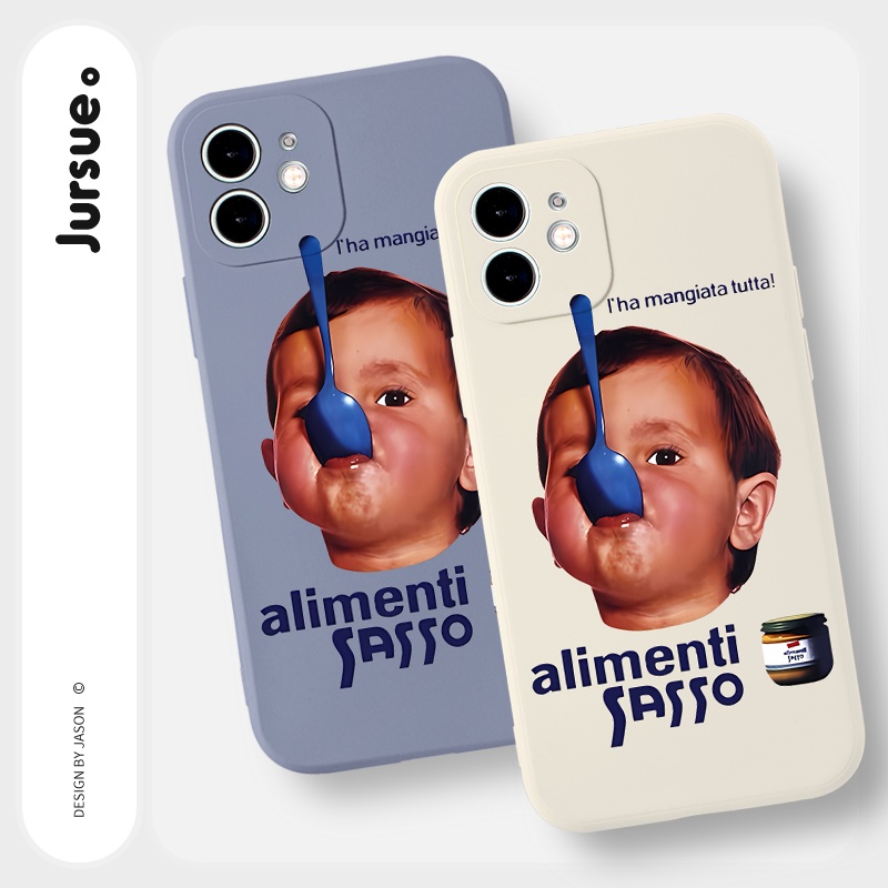 Ốp lưng JURSUE mềm viền vuông hình độc lạ cho iPhone 13 12 11 Pro Max SE 2020 X XR XS 8 7 ip 6S 6 Plus kute Y2068