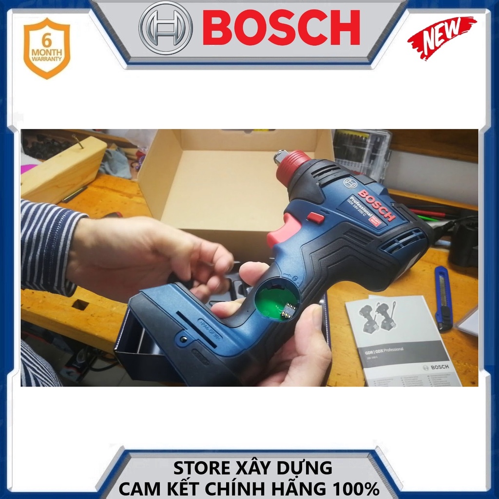 MÁY SIẾT ỐC VÍT DÙNG PIN 18V 200NM BOSCH GDX 18V-200C-HÀNG CHÍNH HÃNG