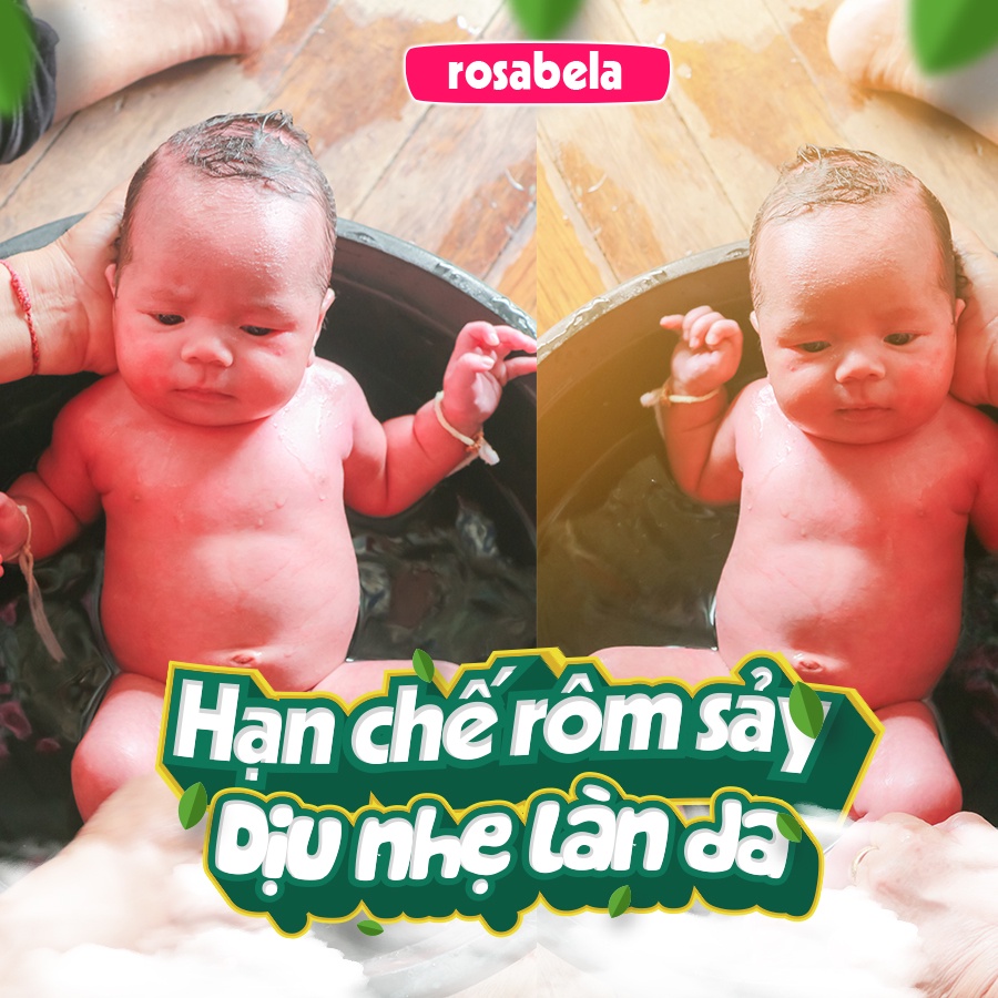 Nước tắm thảo dược cho bé Rosabela ngừa rôm sảy, hăm da, mẩn ngứa (dung tích 120ml)