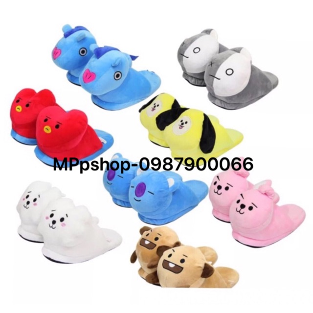 Dép bông BT21,BTS như hình thật shop đăng ( inbox mẫu lấy cho s)