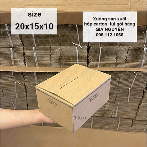 20 hộp carton 20x15x10, thùng bìa đóng gói hàng Gia Nguyễn giá xưởng