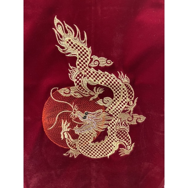 Áo dài nhung thêu cao cấp cho bé trai 9-18kg