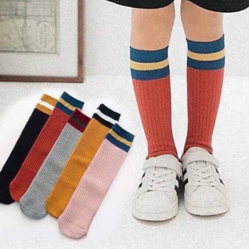 Set 5 Đôi Tất Len Cao Cổ Đến Bắp Chân Cho Bé Gái Hay Mặc Váy Từ 5 Đến 10 Tuổi