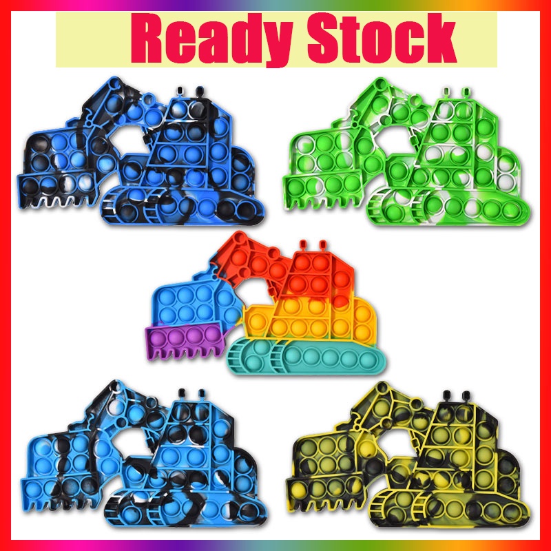 Đồ Chơi Squishy Hình Xe Máy Xúc Mềm Mại Vui Nhộn Giảm Căng Thẳng Cho Bé