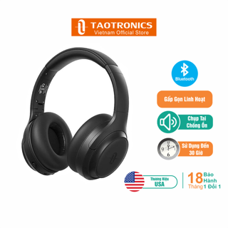 Tai Nghe TaoTronics Chụp Tai Bluetooth,Hoạt Động 30 Giờ TT-BH060 Màu đen