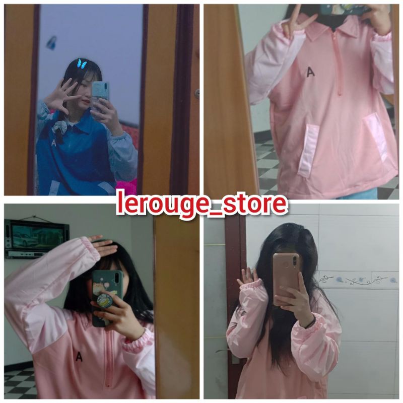 [Hàng order] Áo nỉ da cá mỏng nữ thêu chữ A bo zip cá tính (ảnh thật) | BigBuy360 - bigbuy360.vn