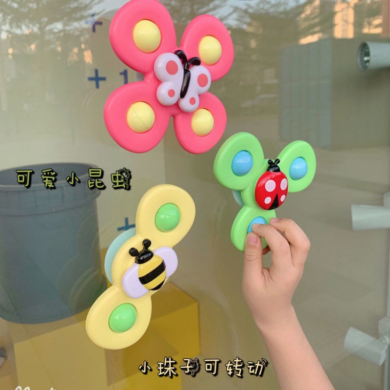 Set 3 con Quay Hapi Toys - Đồ chơi con quay spiner cho bé gắn tường vui nhộn có âm thanh
