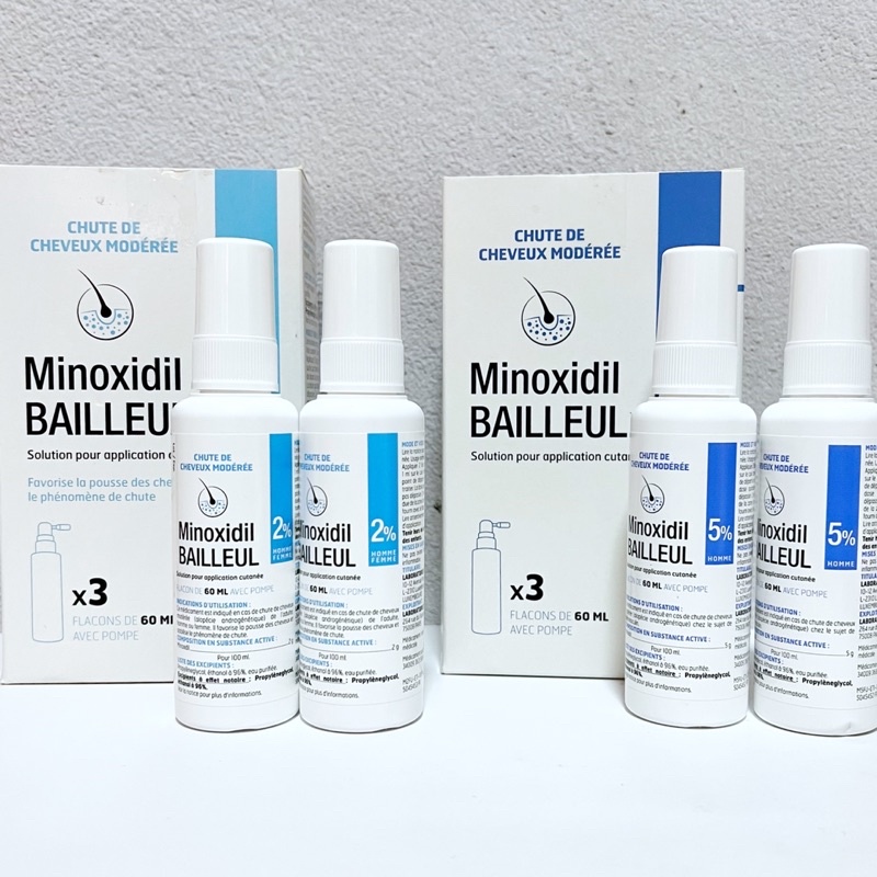 Chai xịt giảm rụng, kích mọc tóc Minoxidil Pháp 2%, 5%