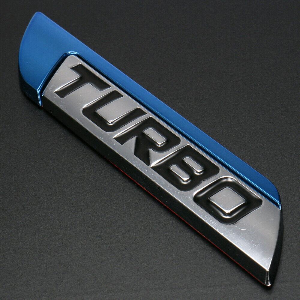 1 Miếng Dán Trang Trí Thân Xe Hơi Hình Biểu Tượng Turbo 3D Màu Đỏ Bằng Kim Loại