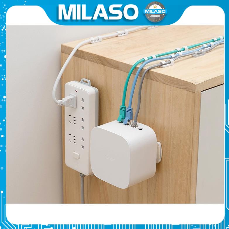 Miếng dán tường MILASO treo ổ điện, bộ phát wifi, hộp đựng giấy ăn, điều khiển đa năng tiện dụng HG-001182