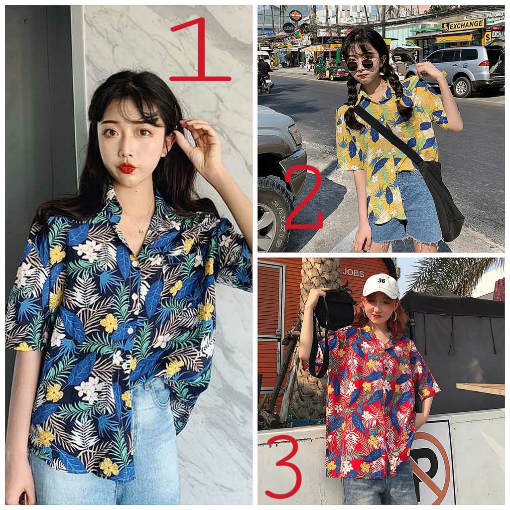 SƠ MI HOA LÁ NAM NỮ CỰC HOT