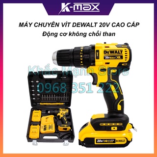 Máy khoan pin DeWaLT 20v 10mm 3 chức năng, không chổi than, lõi đồng 100%
