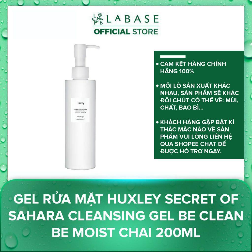 Gel - Sữa rửa mặt Huxley Secret Of Sahara Cleansing Gel Be Clean Be Moist Chai 200ml