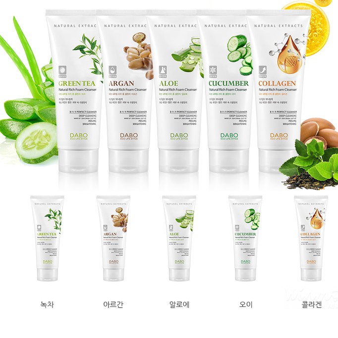 Hàng chính hãng- Sữa rửa mặt lô hội DABO ALOE FOAM CLEANSING hàn quốc giúp trắng da, sạch nhờn, ngừa mụn 60ml/Tuýp