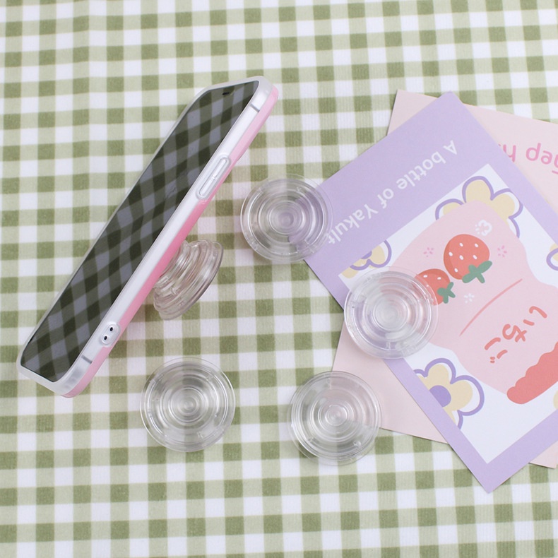 Giá đỡ điện thoại bằng silicon trong suốt thiết kế đơn giản tiện dụng