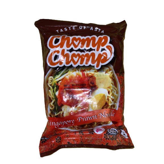 Mì ChompChomp Vị Tôm cay xuất xứ Singapore - Thùng 40 gói - Mì xào khô nhập khẩu từ Singapore