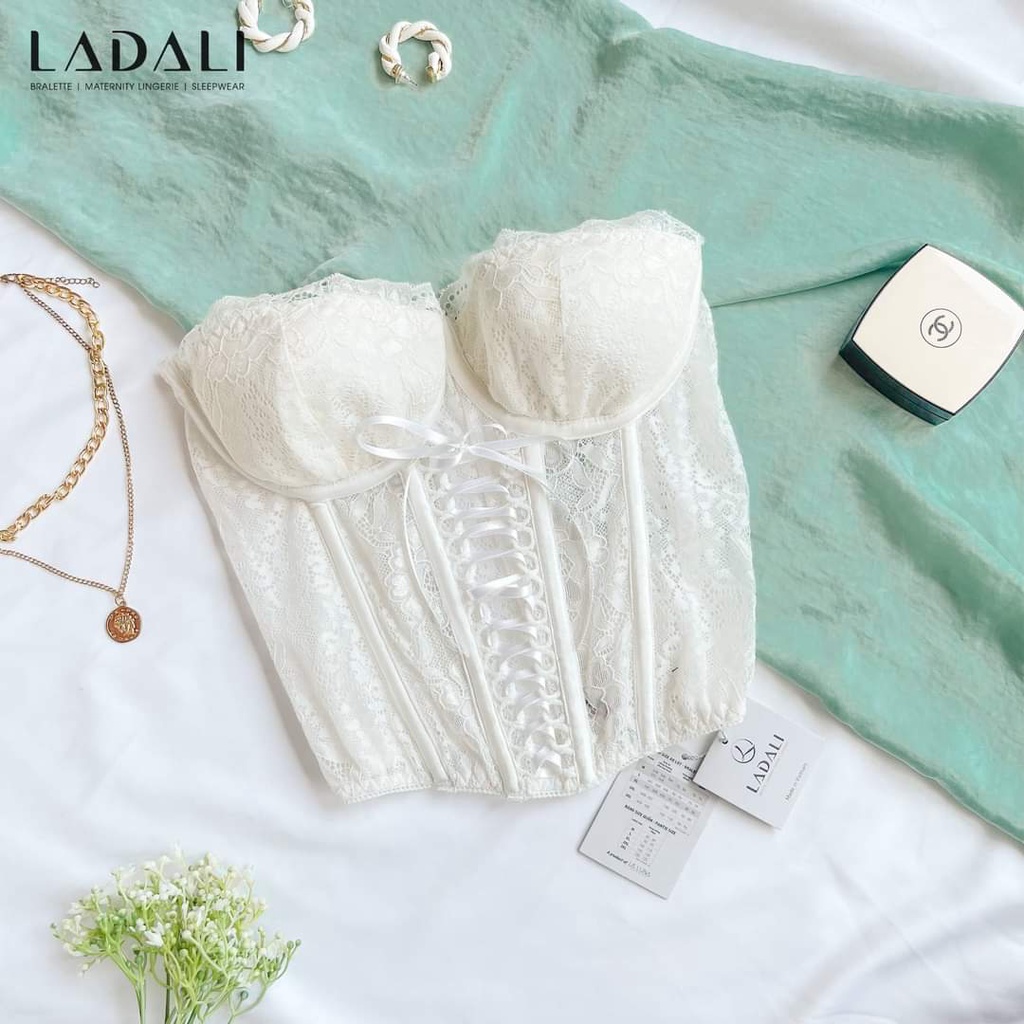 Áo Corset Bra Đồ Lót Nữ Ren Thêu Gọng Đẩy Tạo Khe Quyến Rũ Hàng Thiết Kế Ladali