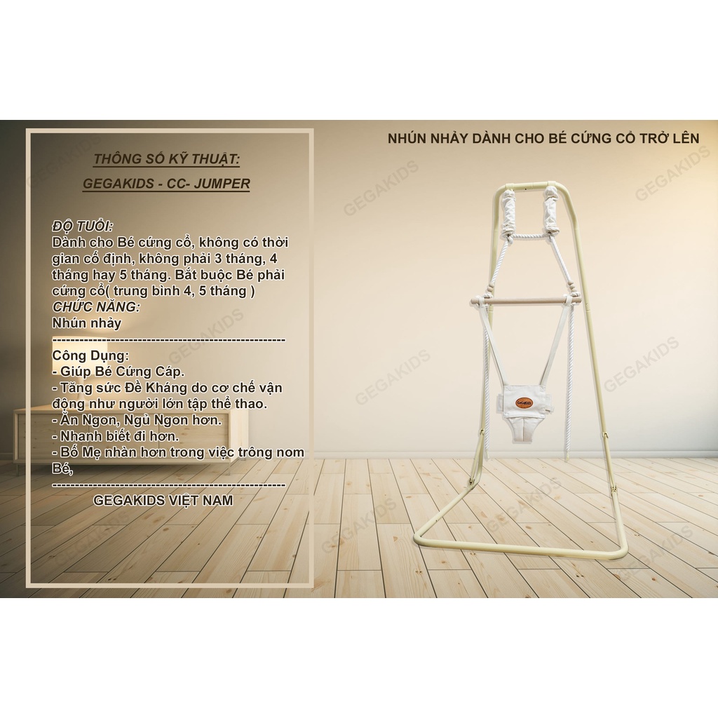 Hàng chính hãng Gegakids- Combo 2 trong 1 Xích đu và Nhún nhảy cho Bé