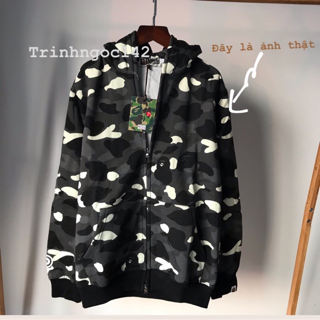 Áo khoác bape galaxy shark, camo phản quang shark, jacket bape shark