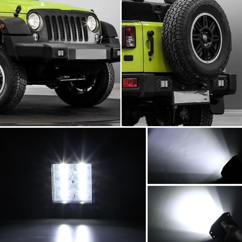 UNI-SHINE Đèn Led siêu sáng 9D 80W Đèn chiếu sáng làm việc 12V 5 "Đèn lái xe lũ lụt Đèn nhấp nháy Thanh đèn Led 24V DRL cho Xe tải 4x4 ATV Mũ bảo hiểm Đèn sương mù