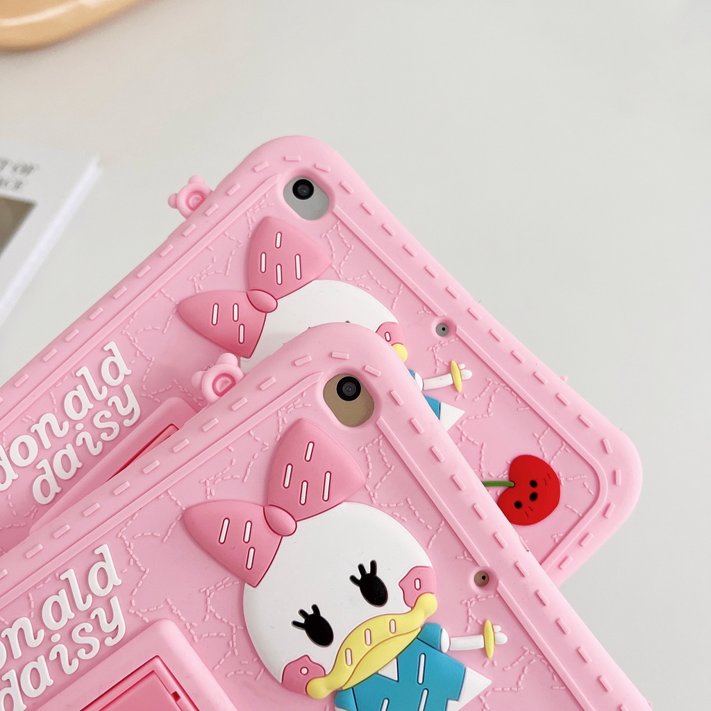 Ốp Máy Tính Bảng Silicon Hình Vịt Donald Hoạt Hình Có Dây Đeo Cho ipad 234 2019pro / 2020 / 2018 / 2017 / mini1 2 3 4 5 / air12 Plus Chống Rơi