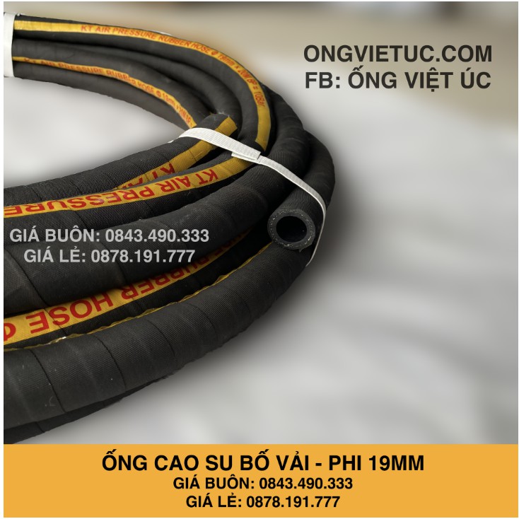 Ống cao su bố vải Việt Úc Phi 19mm - Cuộn 20m  - hàng chính hãng KT