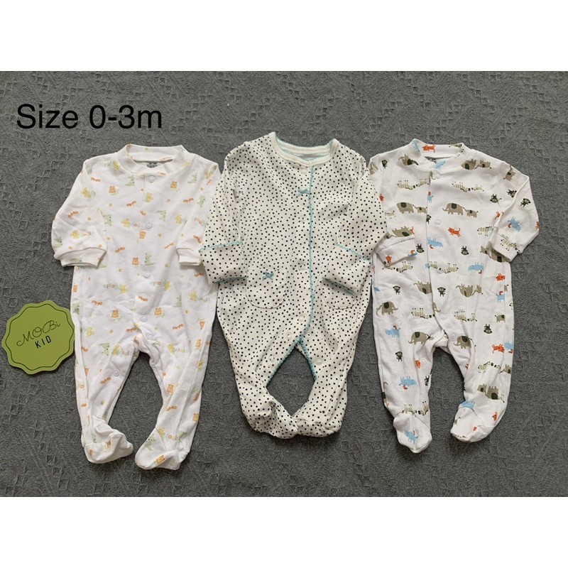 XẢ KHO SLEEPSUIT XUẤT DƯ - HÀNG IN LỖI SIZE ( BÉ TỪ 0-6m)