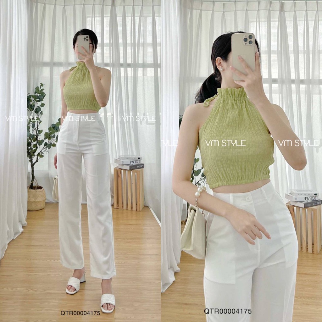 [Mã FATREND2810 giảm đến 30k tối đa 99k] Quần tây nữ lưng cao VMSTYLE ống rộng trơn thời trang công sở -09139- QTR00004