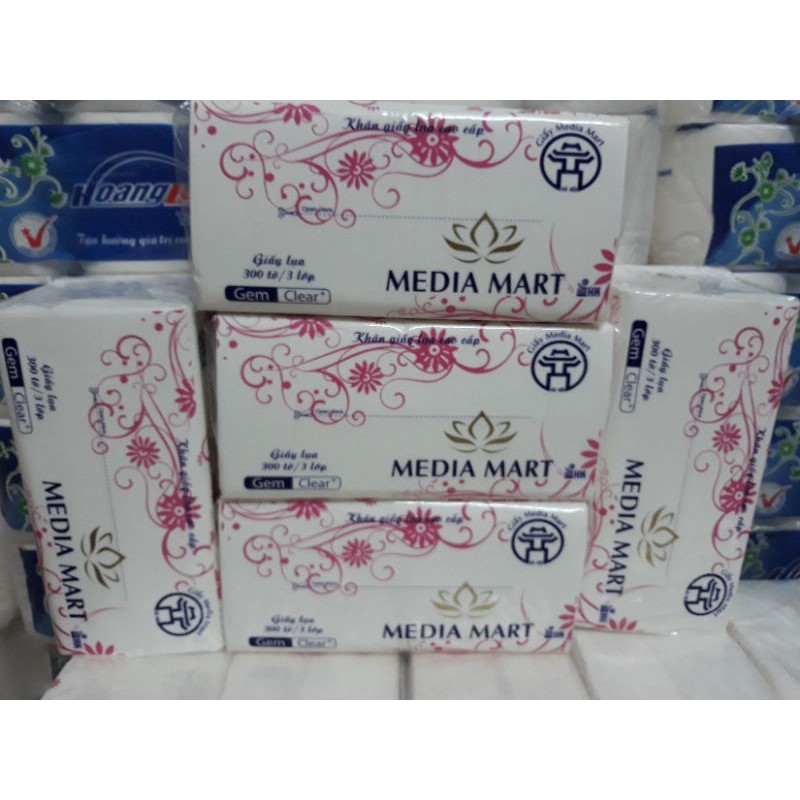 GIẤY RÚT LỤA MEDIA MART 300 TỜ 3 LỚP